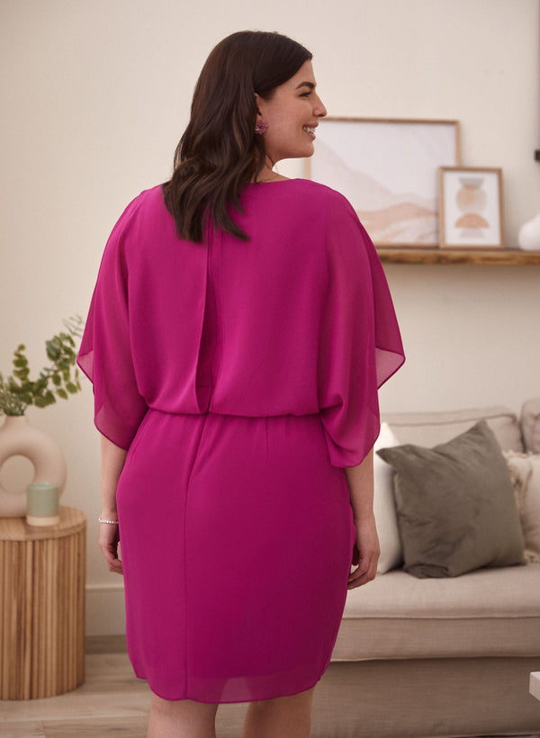 Laura Elbow Sleeve Chiffon Dress