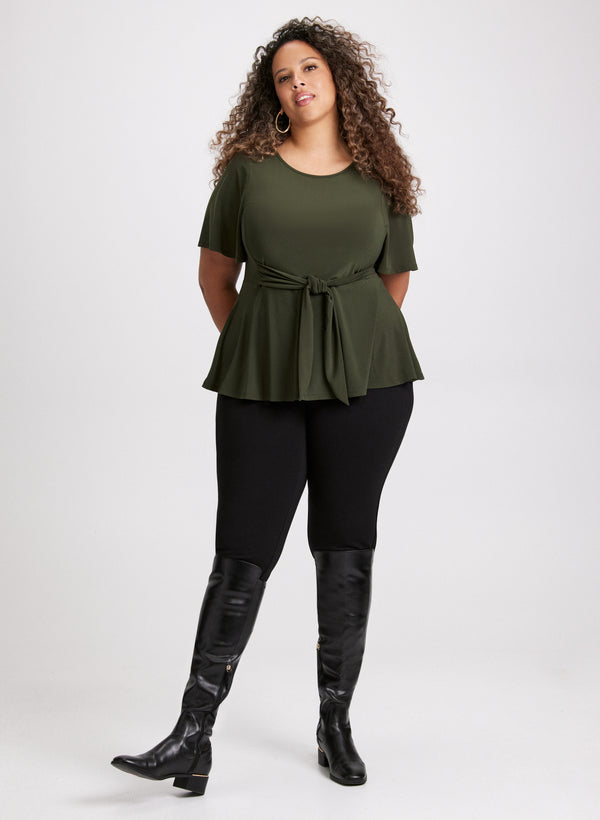 laura Elbow Sleeve Peplum Top & Chloe Fit Leggings