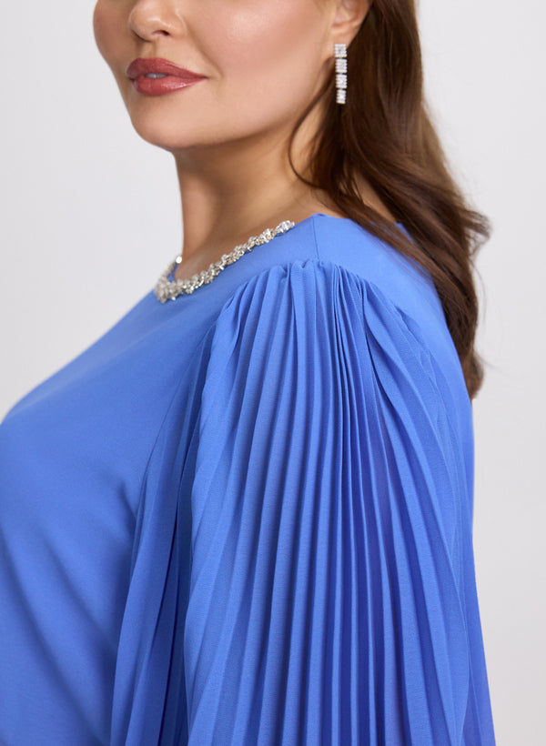 Laura Embellished Cape Sleeve Dress