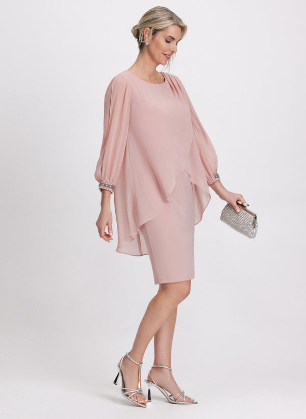 Laura Embellished Chiffon Overlay Dress
