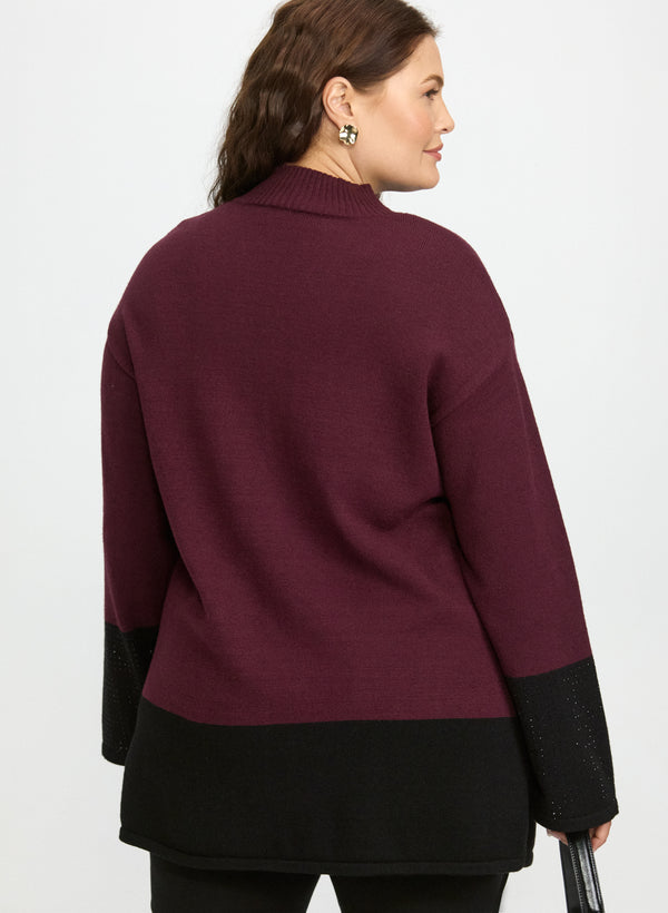 Laura Embellished Colour Block Tunic Sweater