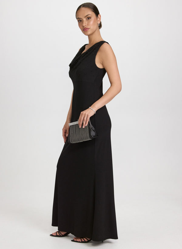 Laura Embellished Cowl Neck Dress
