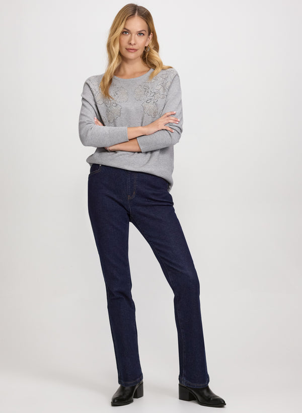 Laura Embellished Floral Sweater