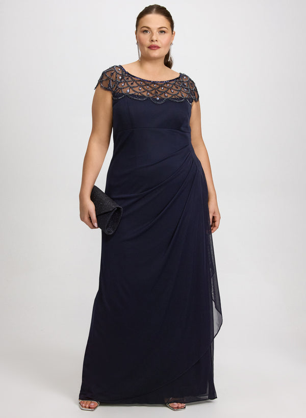 laura Embellished Mesh Dress