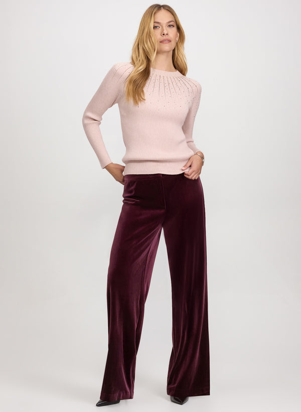 Laura Embellished Sheer Detail Sweater