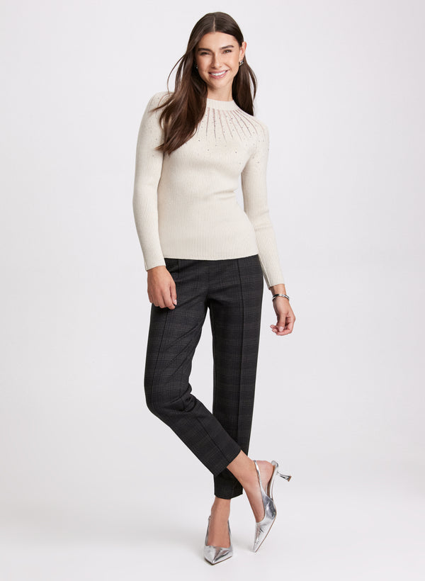 Laura Embellished Sheer Insert Sweater