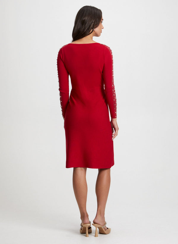 Laura Embellished Sleeve Sweater Dress