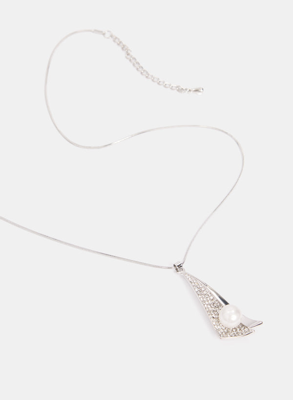 Laura Embellished Triangle Pendant Necklace