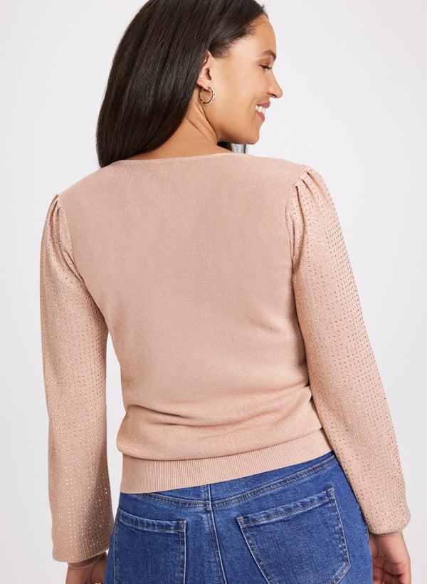 Laura Embellished V-Neck Sweater