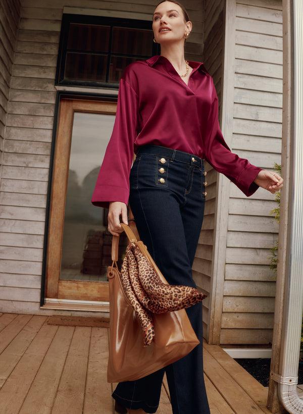 Laura Embossed Button Detail Jeans