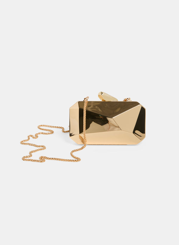 laura Embossed Metal Clutch