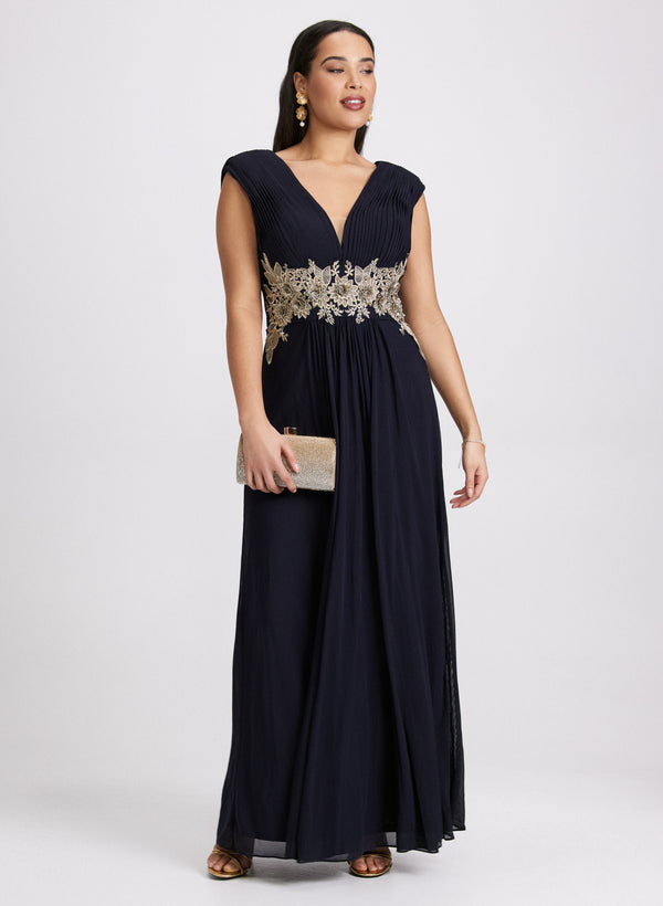 laura Embroidered Appliqué Dress