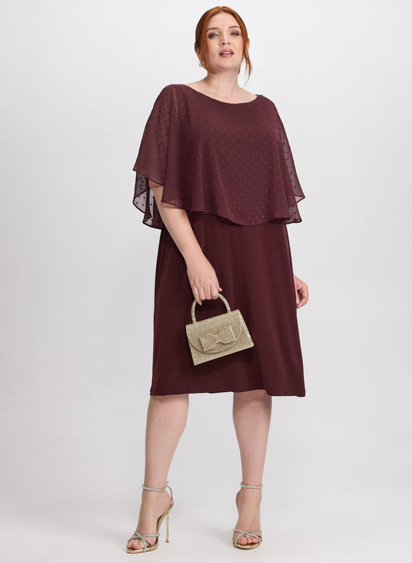 laura Embroidered Capelet Dress