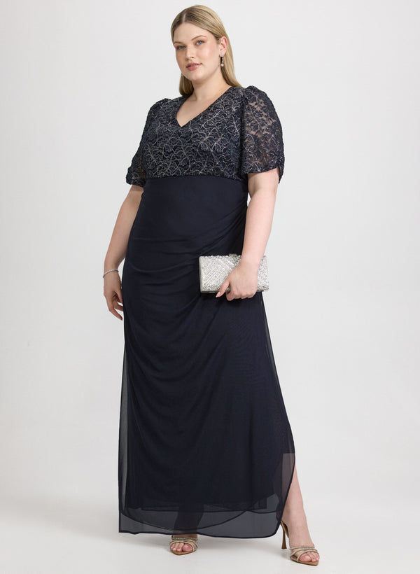 laura Embroidered Lace Bodice Dress