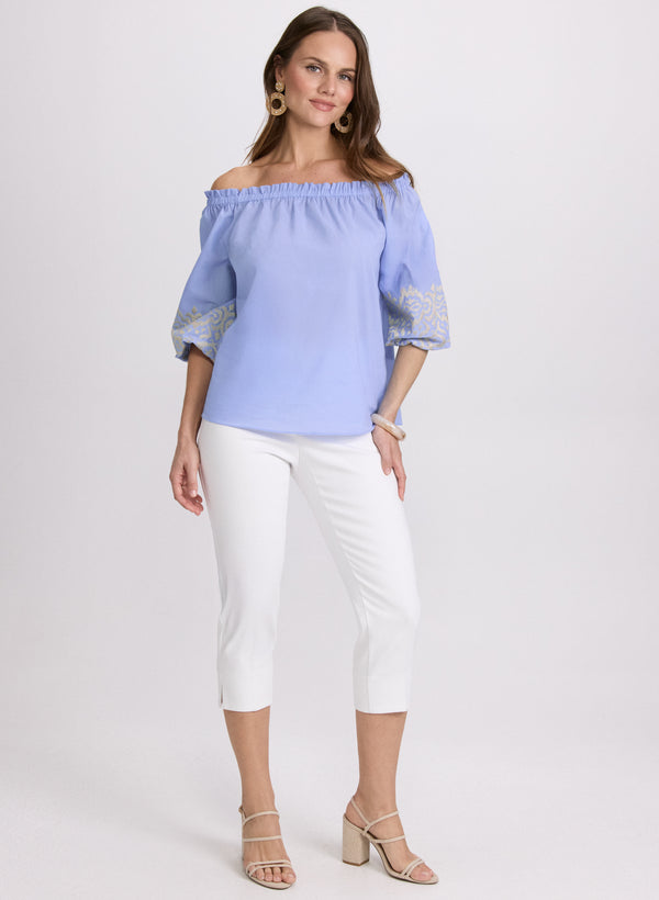 Laura Embroidered Off-Shoulder Blouse