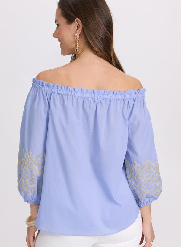 Laura Embroidered Off-Shoulder Blouse