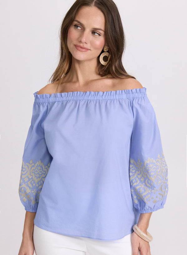 laura Embroidered Off-Shoulder Blouse