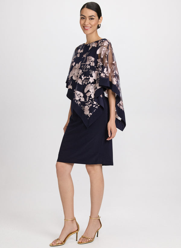 Laura Embroidered Poncho & Jersey Dress