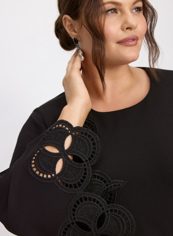 Laura Embroidered Sleeve Dress