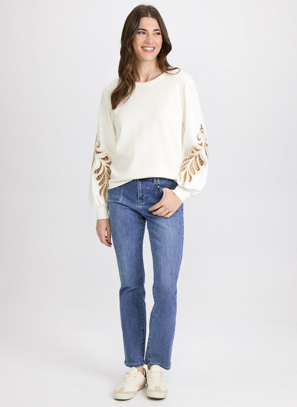 Laura Embroidered Sleeve Top