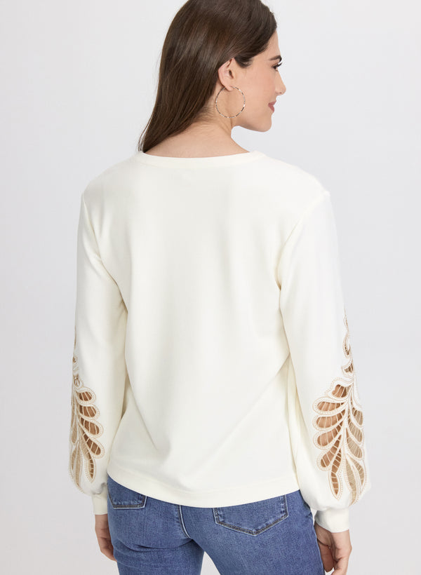 Laura Embroidered Sleeve Top