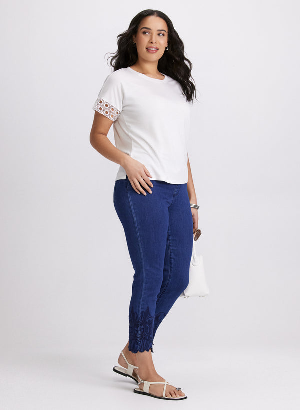 Laura Embroidered Slim-Leg Jeans