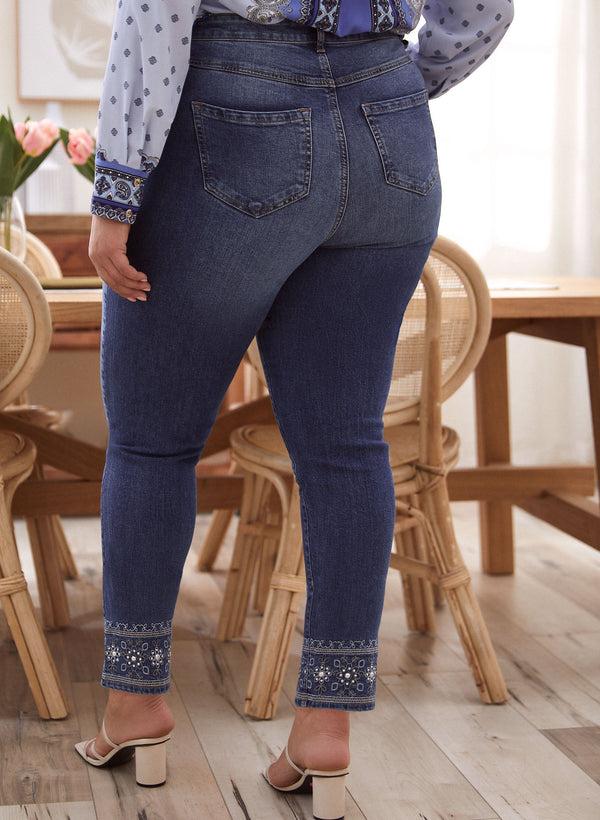 Laura Embroidered Straight Leg Jeans