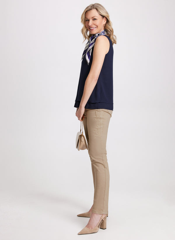 Laura Embroidered Straight Leg Jeans