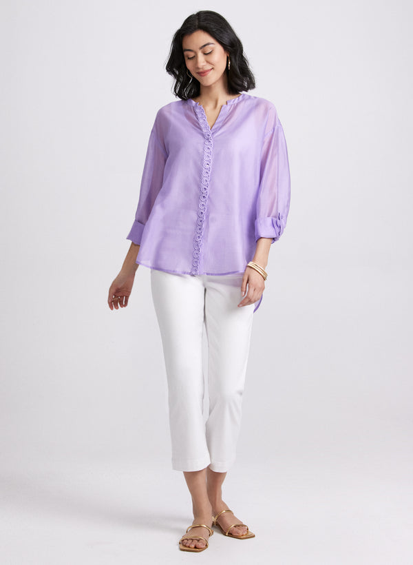 Laura Embroidered Trim Blouse