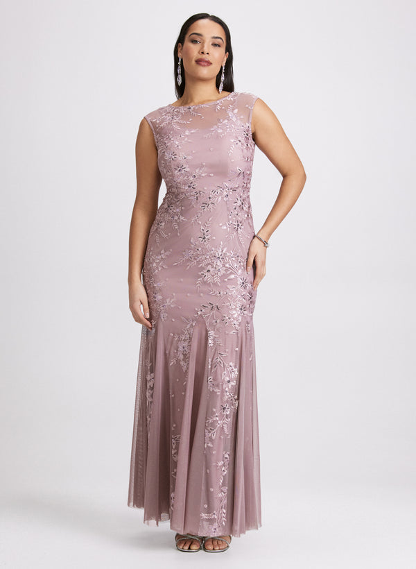 laura Embroidered Tulle Dress