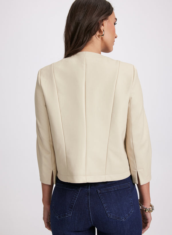 Laura Embroidered Vegan Leather Jacket