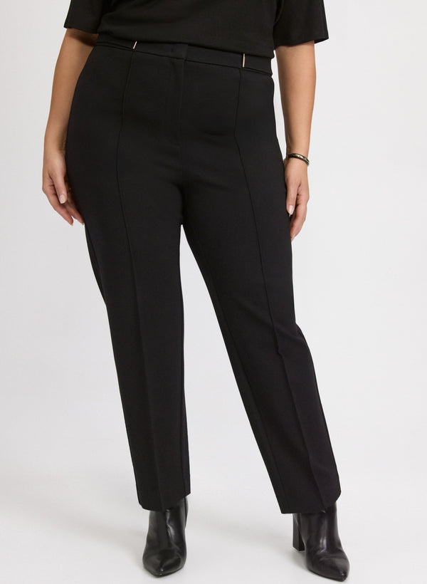 laura Emma Bar Trim Slim-Leg Pants