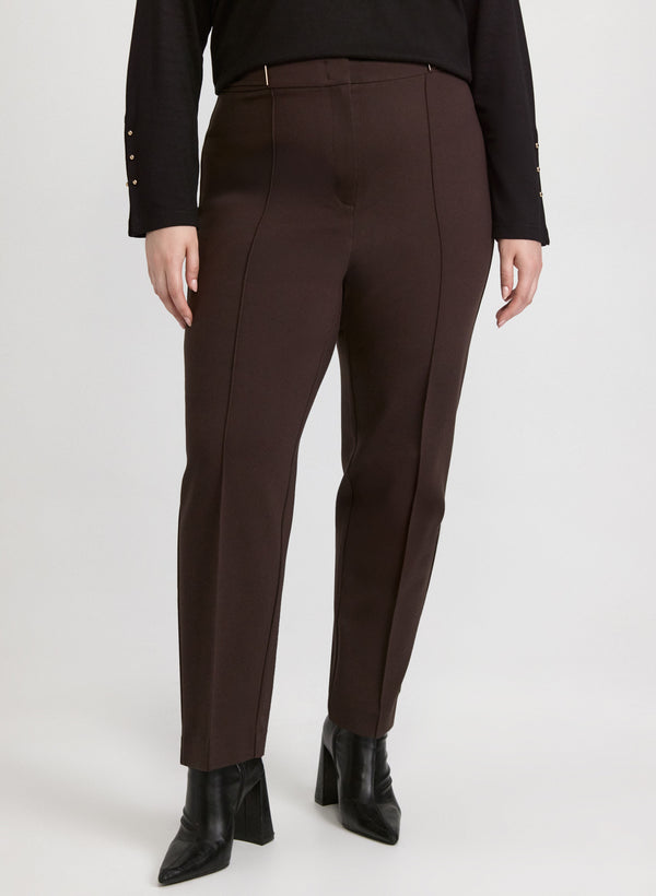 laura Emma Bar Trim Slim-Leg Pants