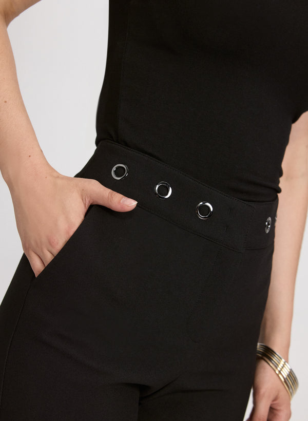 Laura Emma Grommet Trim Slim-Leg Pants