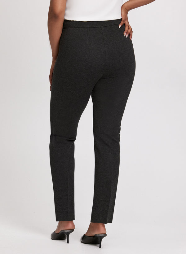 Laura Emma Pintuck Detail Slim-Leg Pants – Regular