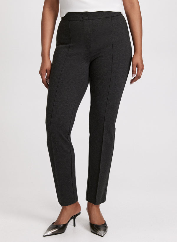 laura Emma Pintuck Detail Slim-Leg Pants – Regular