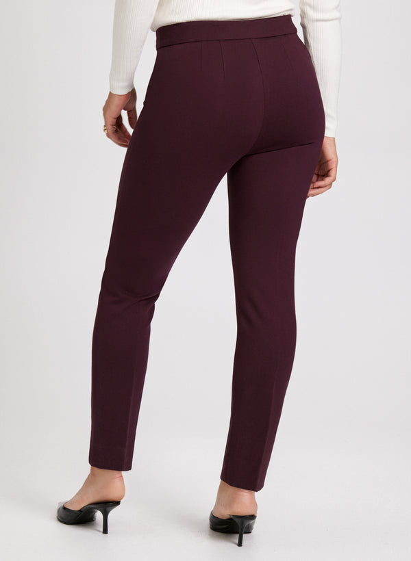 Laura Emma Pintuck Detail Slim-Leg Pants – Regular