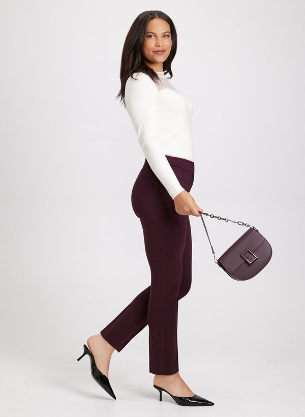 Laura Emma Pintuck Detail Slim-Leg Pants – Regular