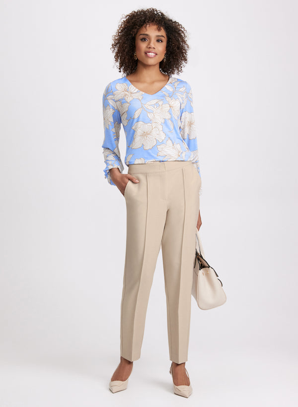 Laura Emma Seamed Slim-Leg Pants