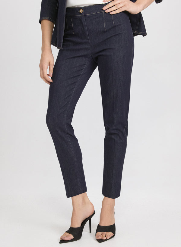 laura Emma Slim-Leg Denim Pants