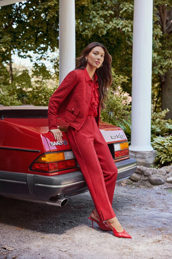 Laura Emma Slit Hem Slim-Leg Pants – Short