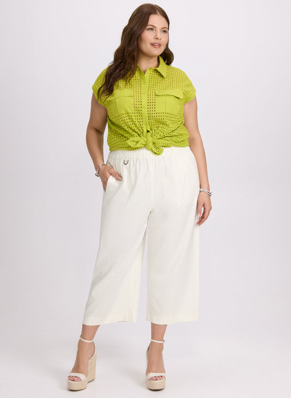 Laura Eyelet Button-Down Blouse