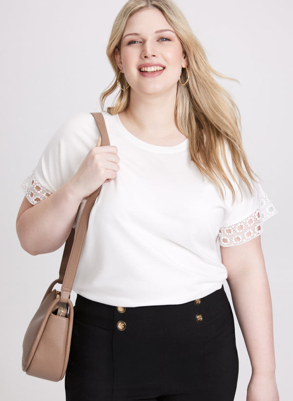 laura Eyelet Trim T-Shirt