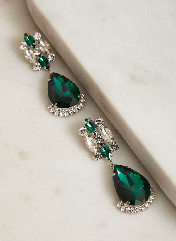 laura Faceted Stone Dangle Earrings