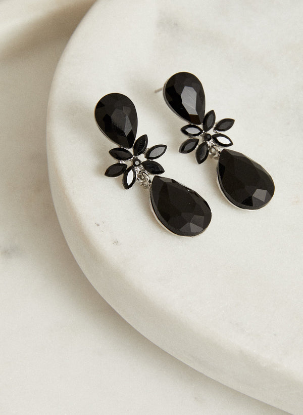 laura Faceted Stone Teardrop Earrings