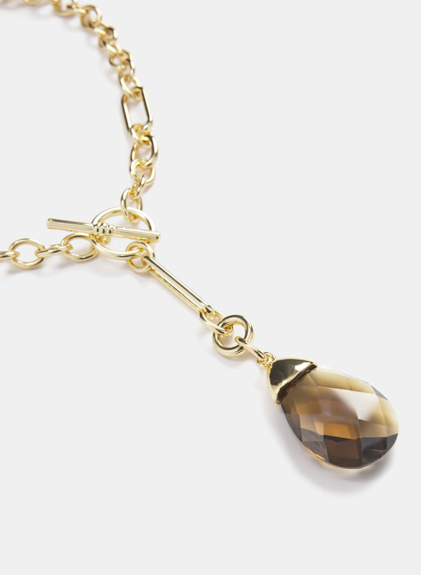 Laura Faceted Stone Toggle Necklace