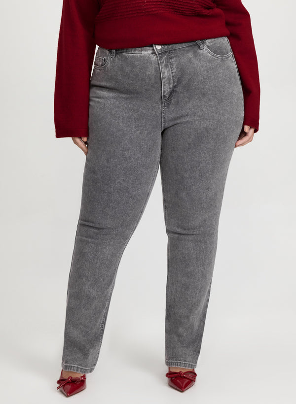 laura Faded Straight-Leg Jeans