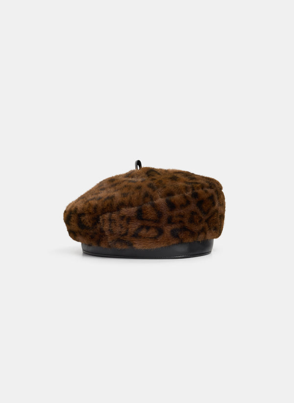 laura Faux-Fur Beret