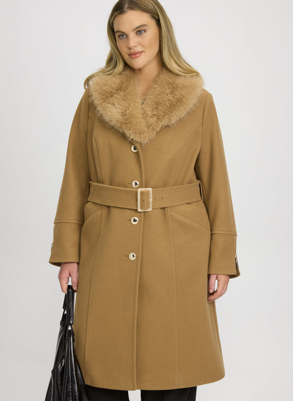 laura Faux-Fur Collar Coat