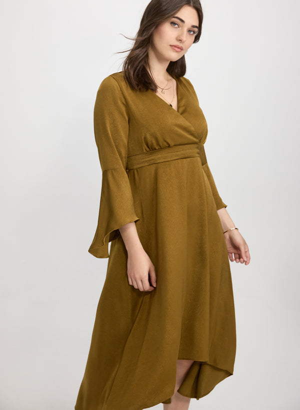 Laura Faux-Suede Bell Sleeve Dress